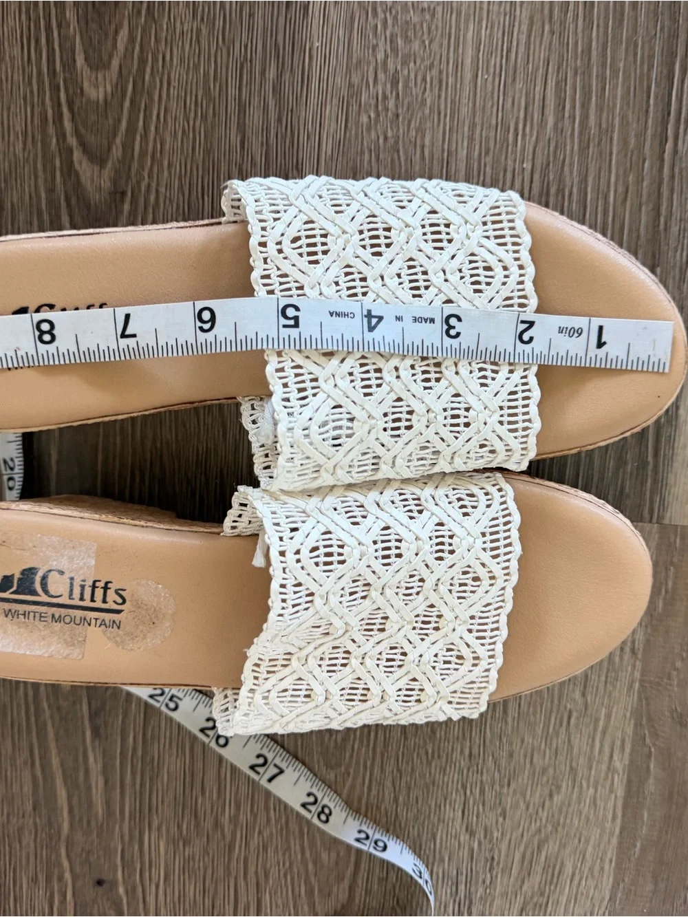 Cliffs by WHITE MOUNTAIN Cream Woven Espadrille Wedge Slide